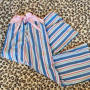 Striped Jumpsuit with Bow Detail